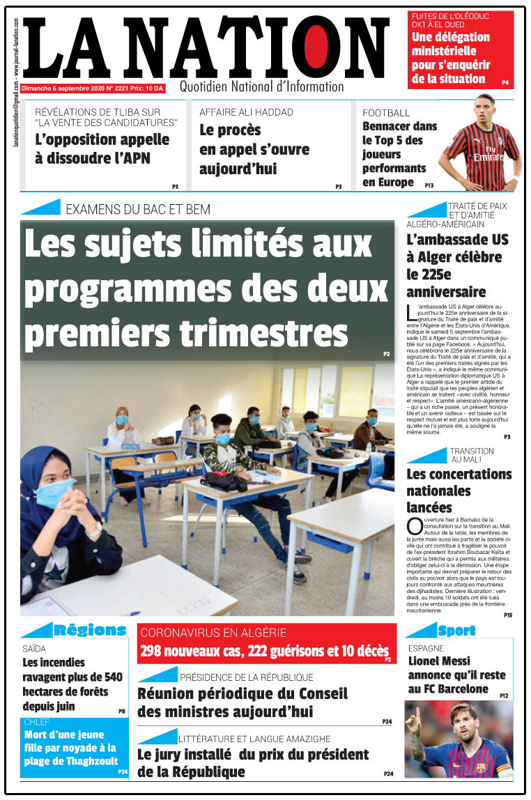 Edition Du 06 09 2020 La Nation