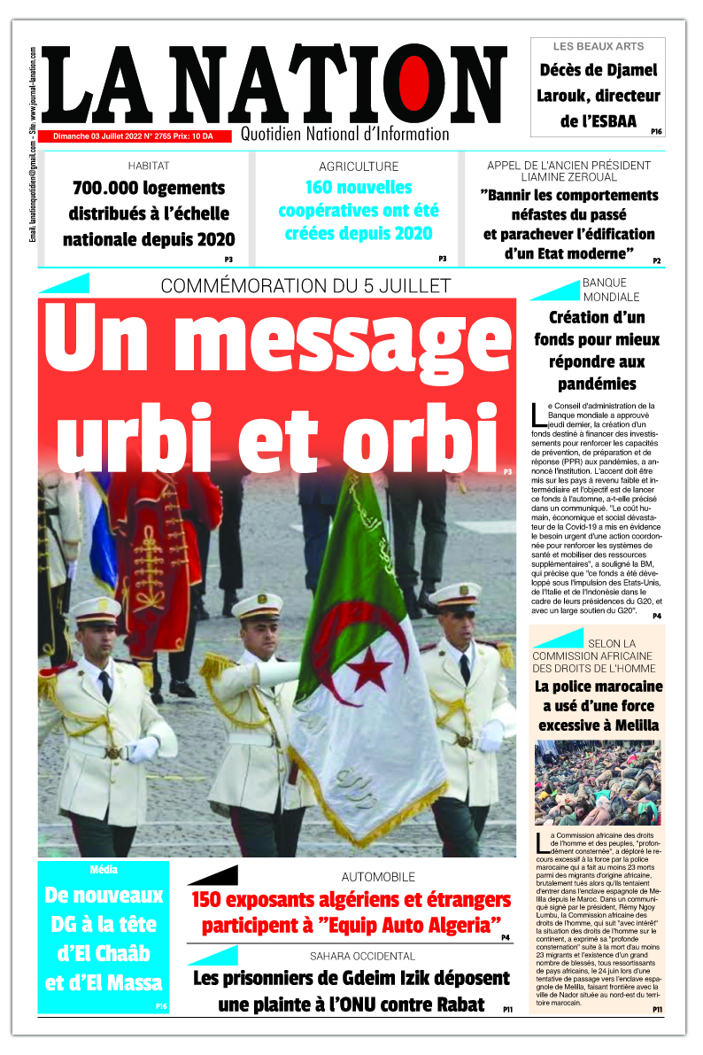 Edition Du 03 07 2022 La Nation